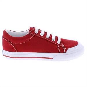 NEW FOOTMATES kids taylor canvas tennis shoes in red